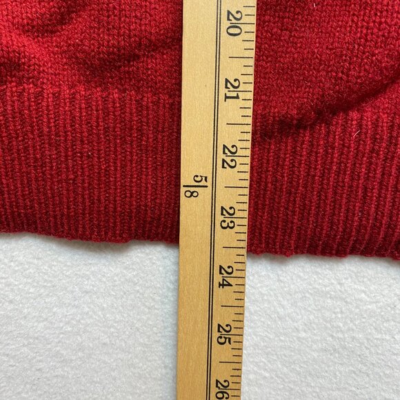 Vintage Polo Ralph Lauren 100% Lambswool Sweater Men's XL Red 1 /4 Zip Pullover - Picture 11 of 12